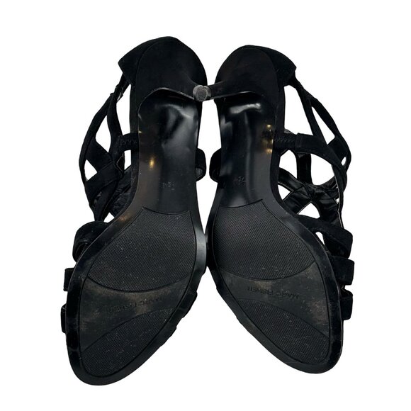 Marc Fisher Black Suede Cross Strappy Pumps High Heel Size 7.5 M - Picture 5 of 5